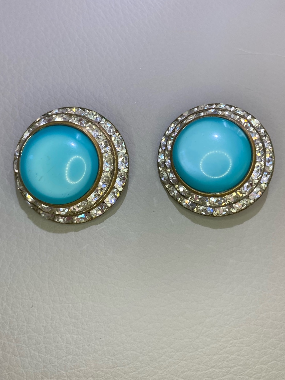 Vintage Signed Lisner Moonglow Clip-On Earrings